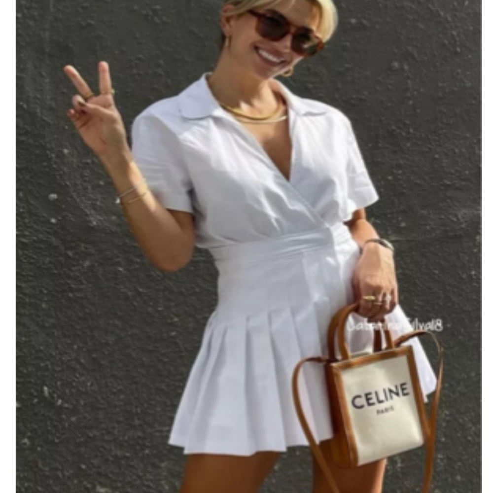 Zara box pleat jumpsuit dress